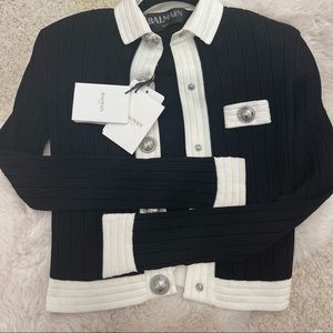 NWT Balmain black knit jacket size 36